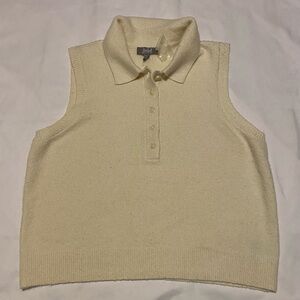 MARLED By Reunited Clothing: Cream Sleeveless Collared Sweater Vest